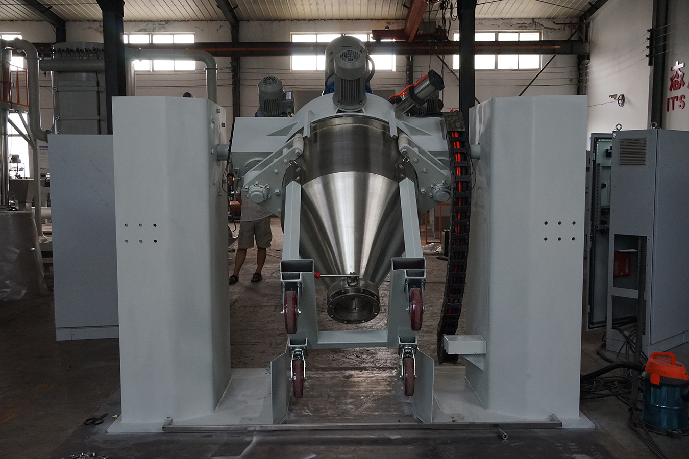 Mezclador de contenedores de polvo electrostático eléctrico rotativo
